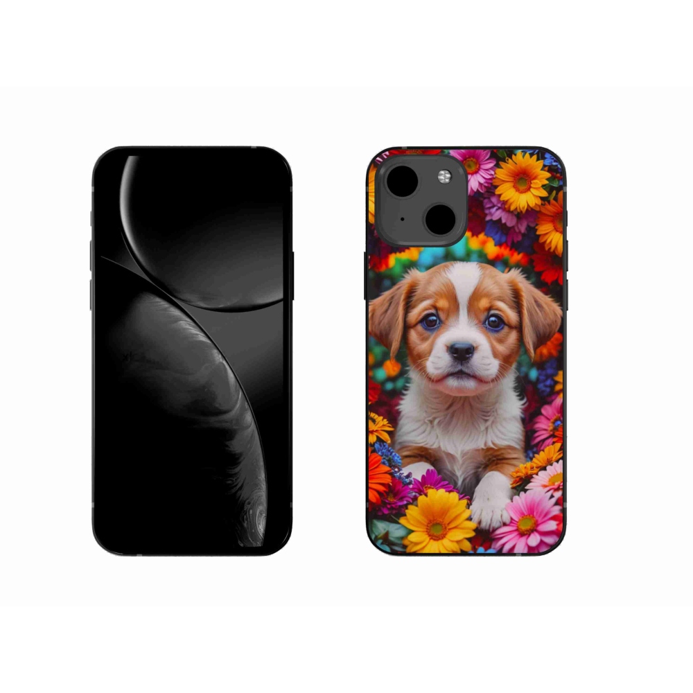 Gelový kryt mmCase na iPhone 13 - roztomilé štěně