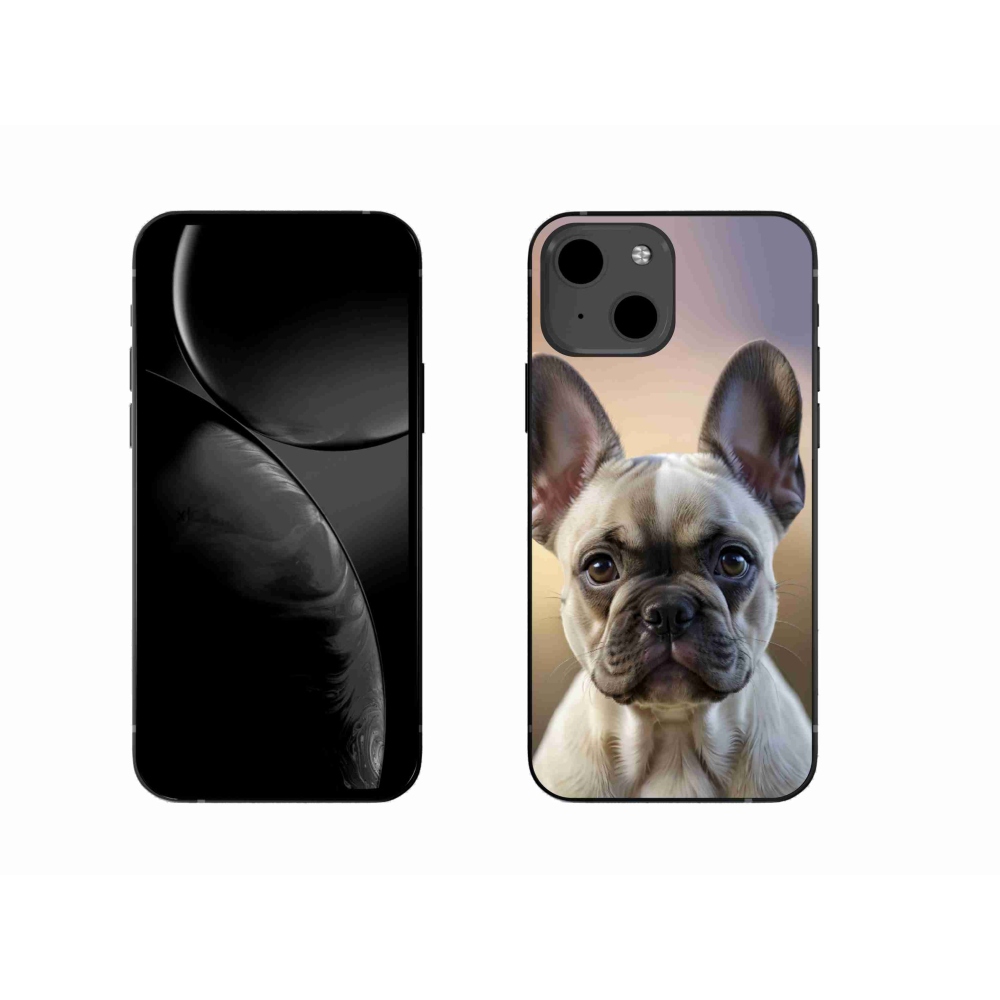 Gelový kryt mmCase na iPhone 13 - roztomilý francouzský buldoček
