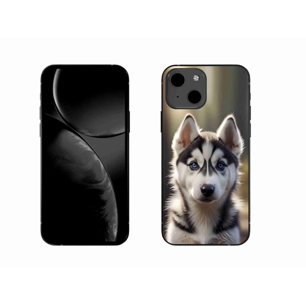Gelový kryt mmCase na iPhone 13 - roztomilý sibiřský husky
