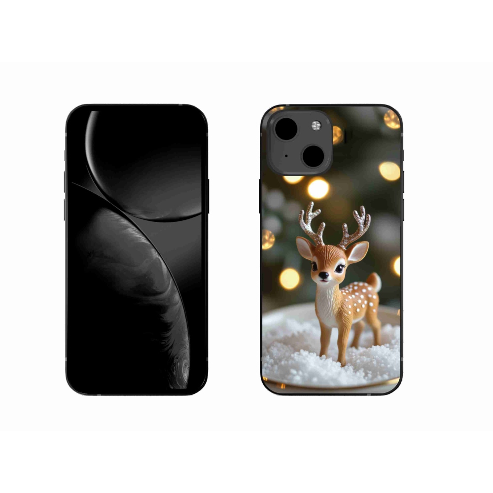Gelový kryt mmCase na iPhone 13 - roztomilý vánoční jelen
