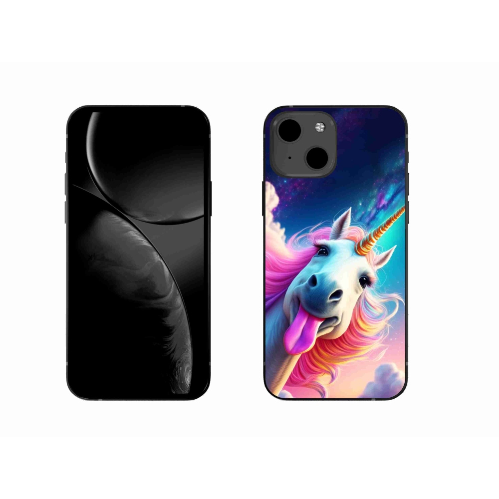Gelový kryt mmCase na iPhone 13 - šílený jednorožec
