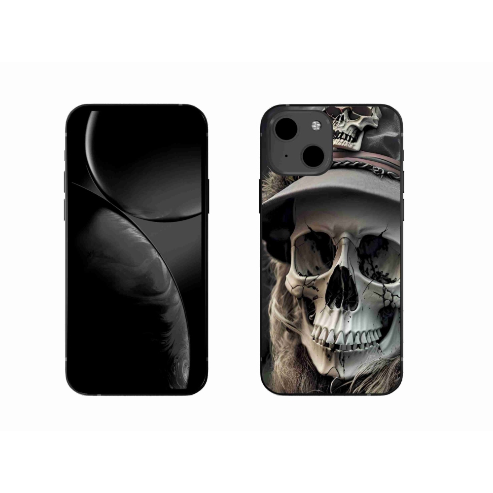 Gelový kryt mmCase na iPhone 13 - temná lebka