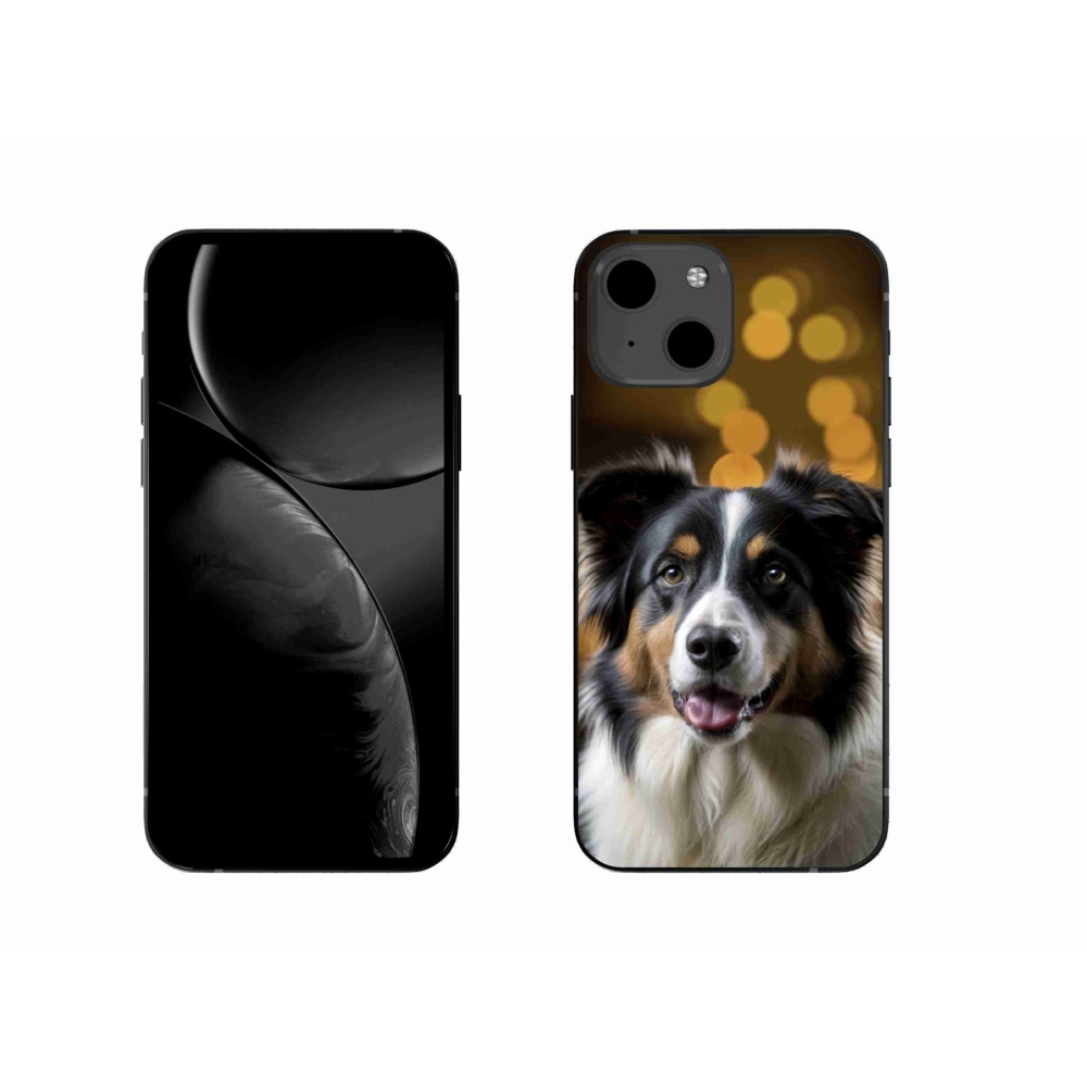 Gelový kryt mmCase na iPhone 13 - usměvavý australský ovčák