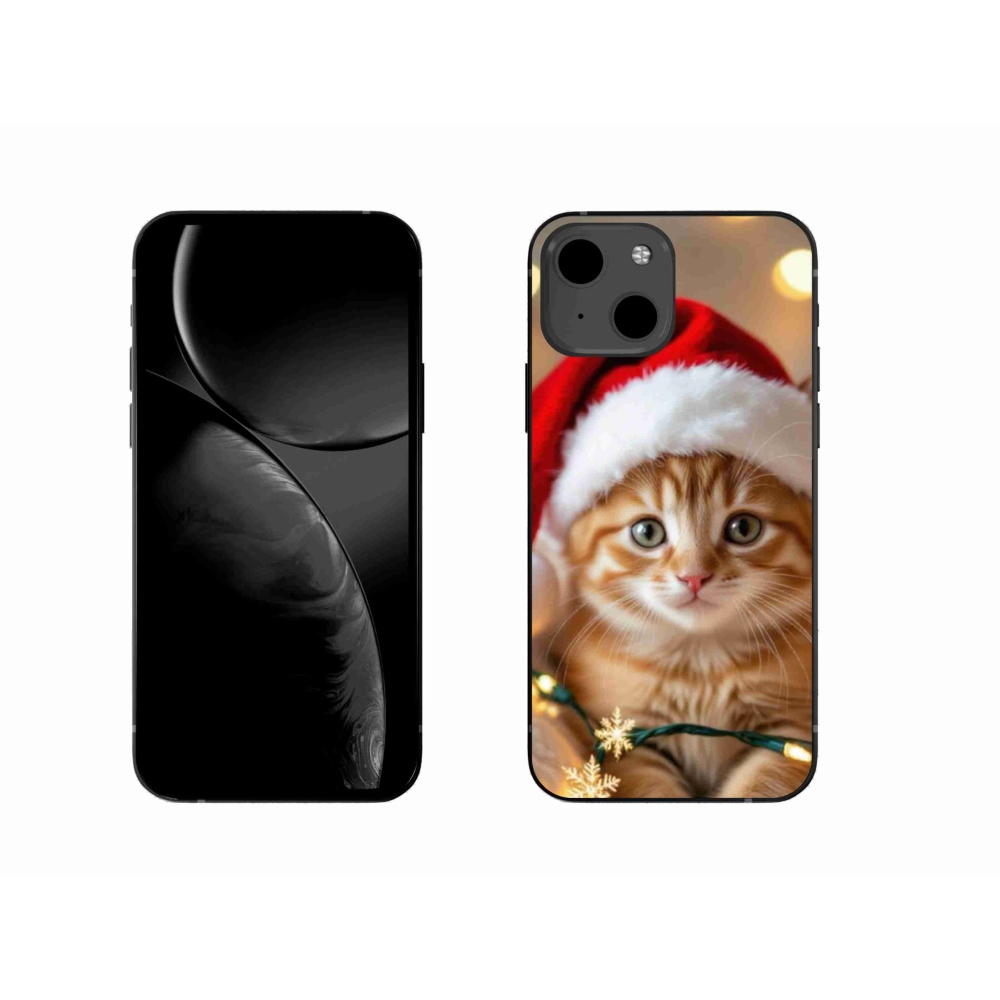 Gelový kryt mmCase na iPhone 13 - vánoční kotě