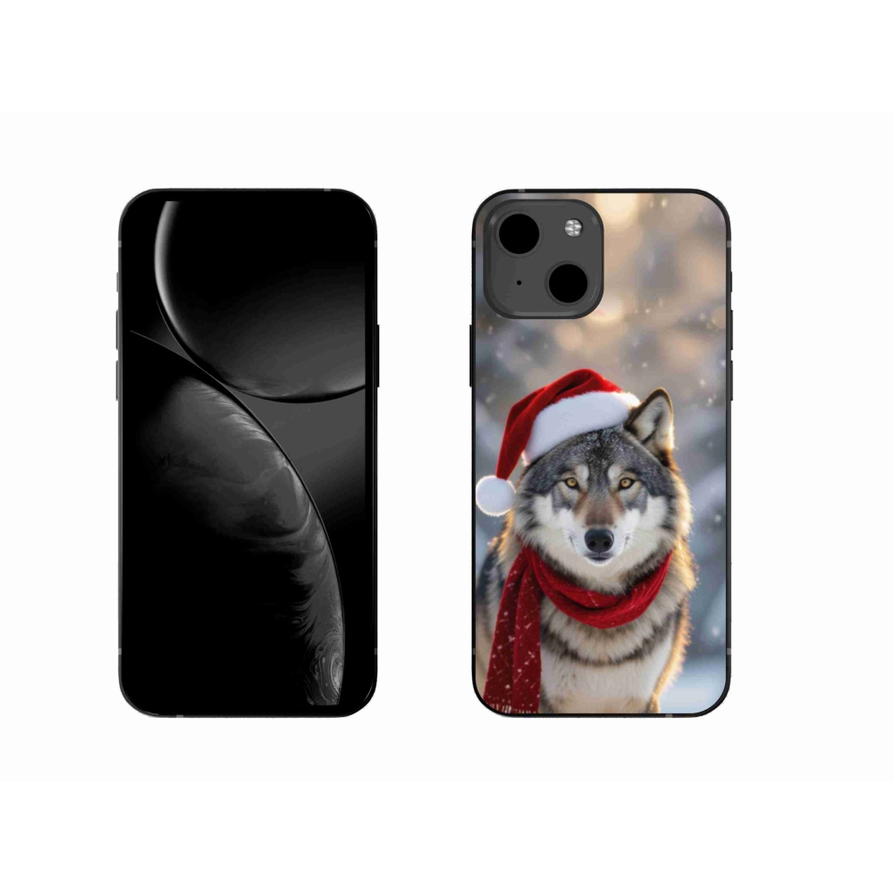Gelový kryt mmCase na iPhone 13 - vánoční vlk