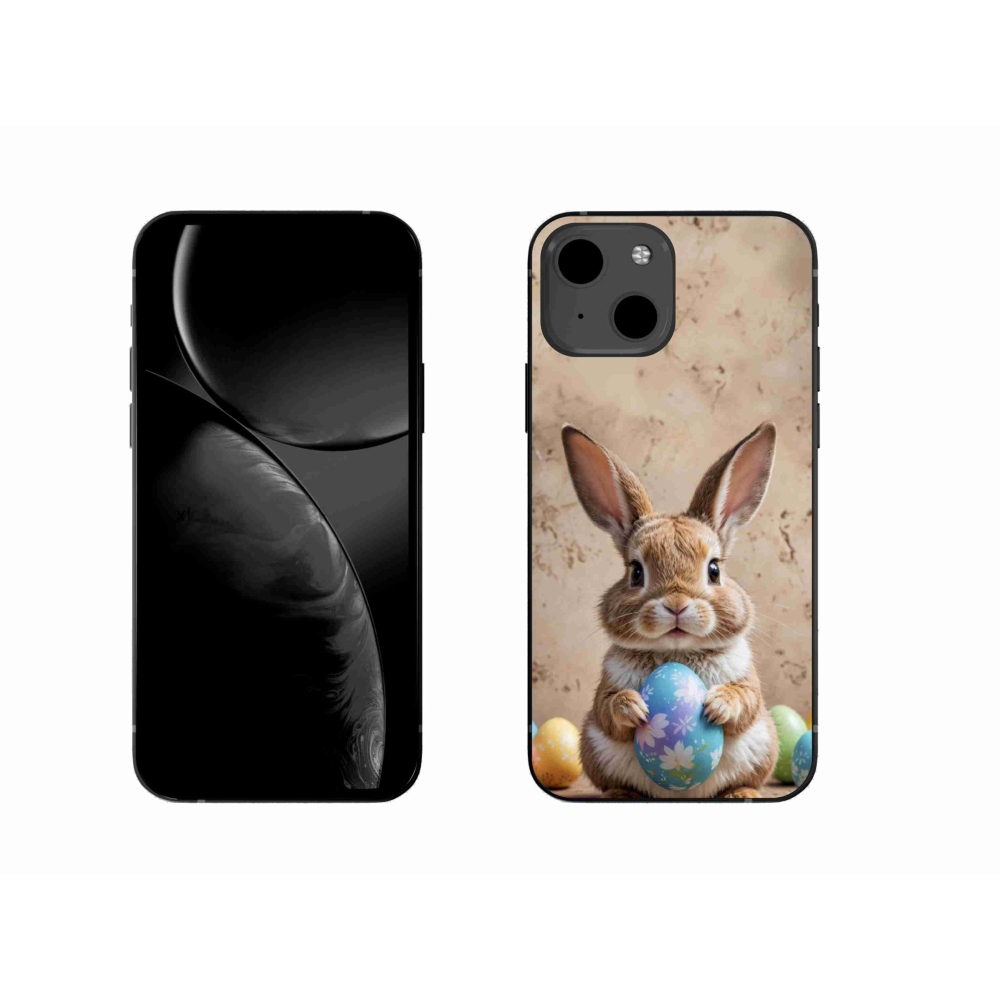 Gelový kryt mmCase na iPhone 13 - velikonoční králíček
