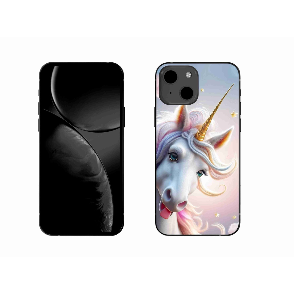 Gelový kryt mmCase na iPhone 13 - veselý jednorožec