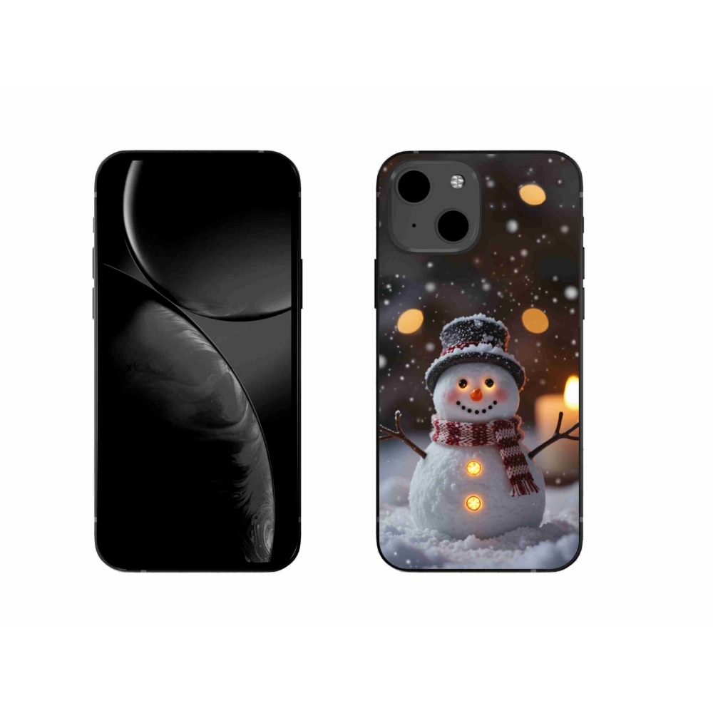 Gelový kryt mmCase na iPhone 13 - veselý sněhulák