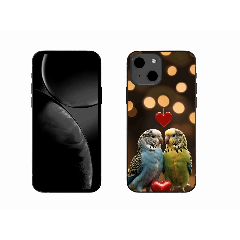 Gelový kryt mmCase na iPhone 13 - zamilovaní papoušci
