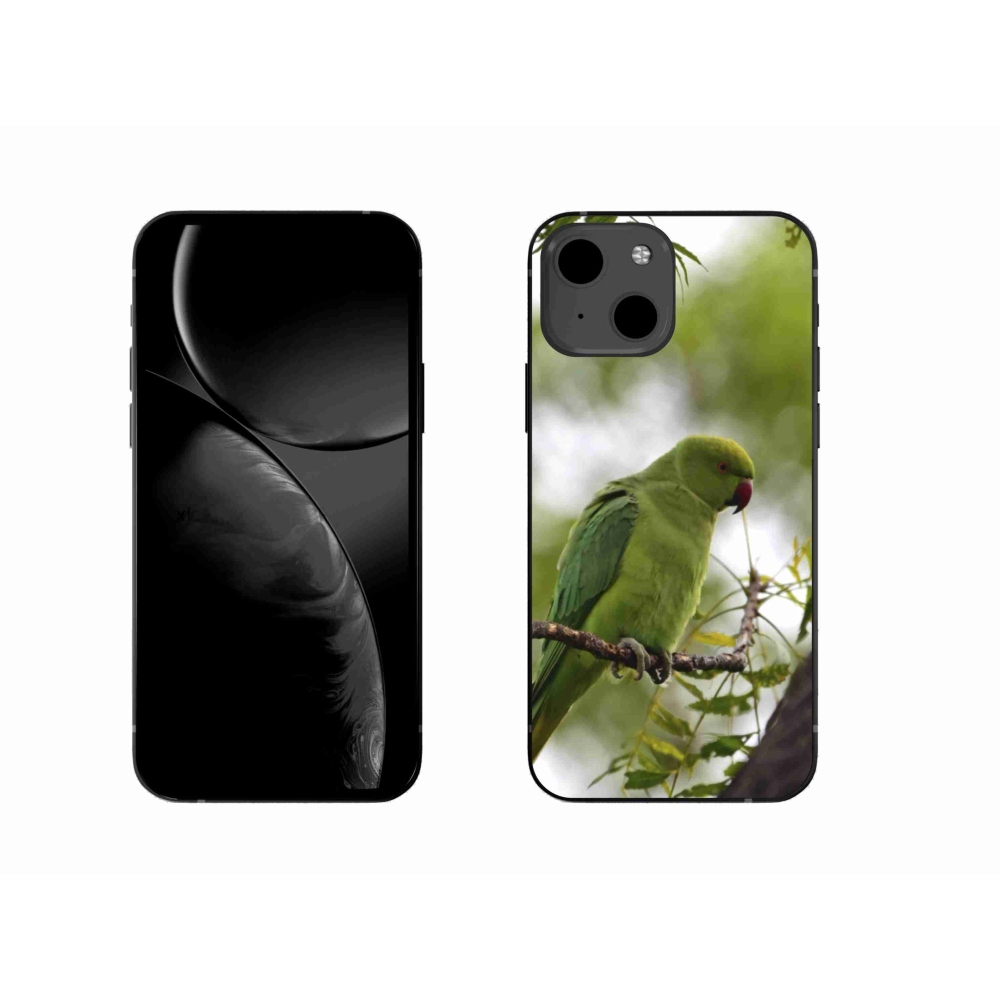 Gelový kryt mmCase na iPhone 13 - zelený papoušek