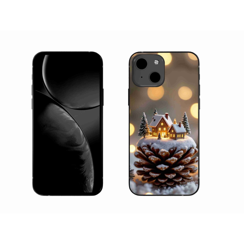 Gelový kryt mmCase na iPhone 13 - zimní vesnička