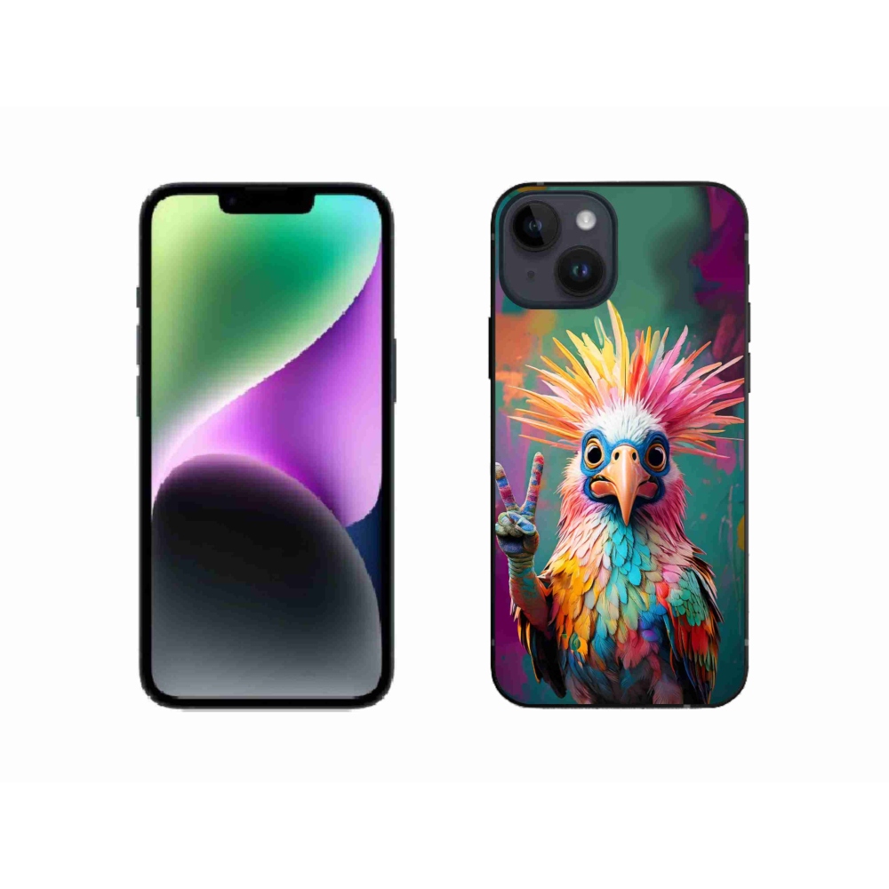 Gelový kryt mmCase na iPhone 14 - barevný rebel