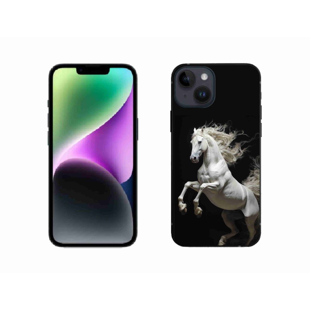 Gelový kryt mmCase na iPhone 14 - bílý kůň 4