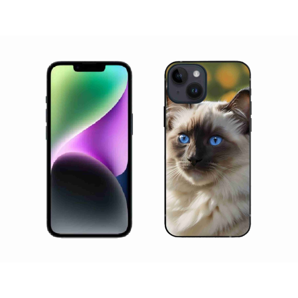 Gelový kryt mmCase na iPhone 14 - bílý ragdoll