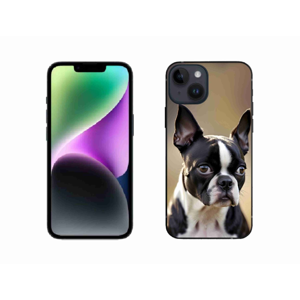Gelový kryt mmCase na iPhone 14 - bostonský teriér
