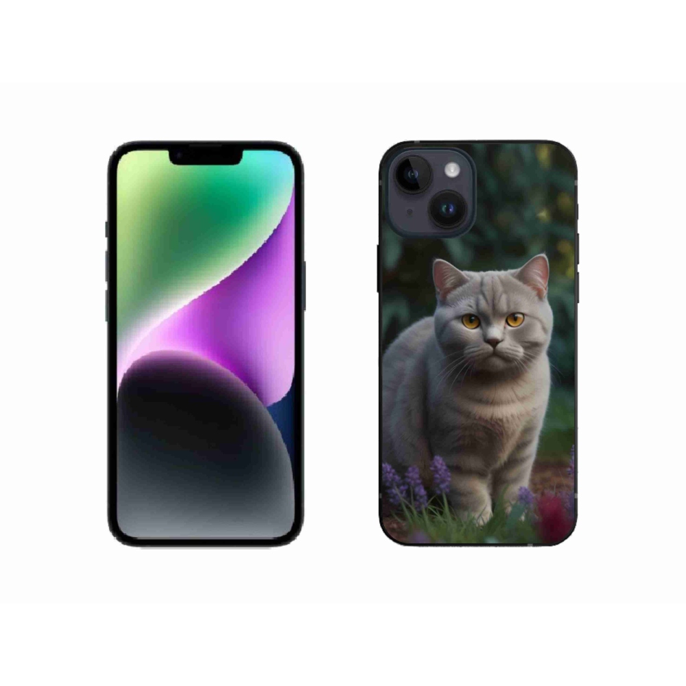 Gelový kryt mmCase na iPhone 14 - britská kočka