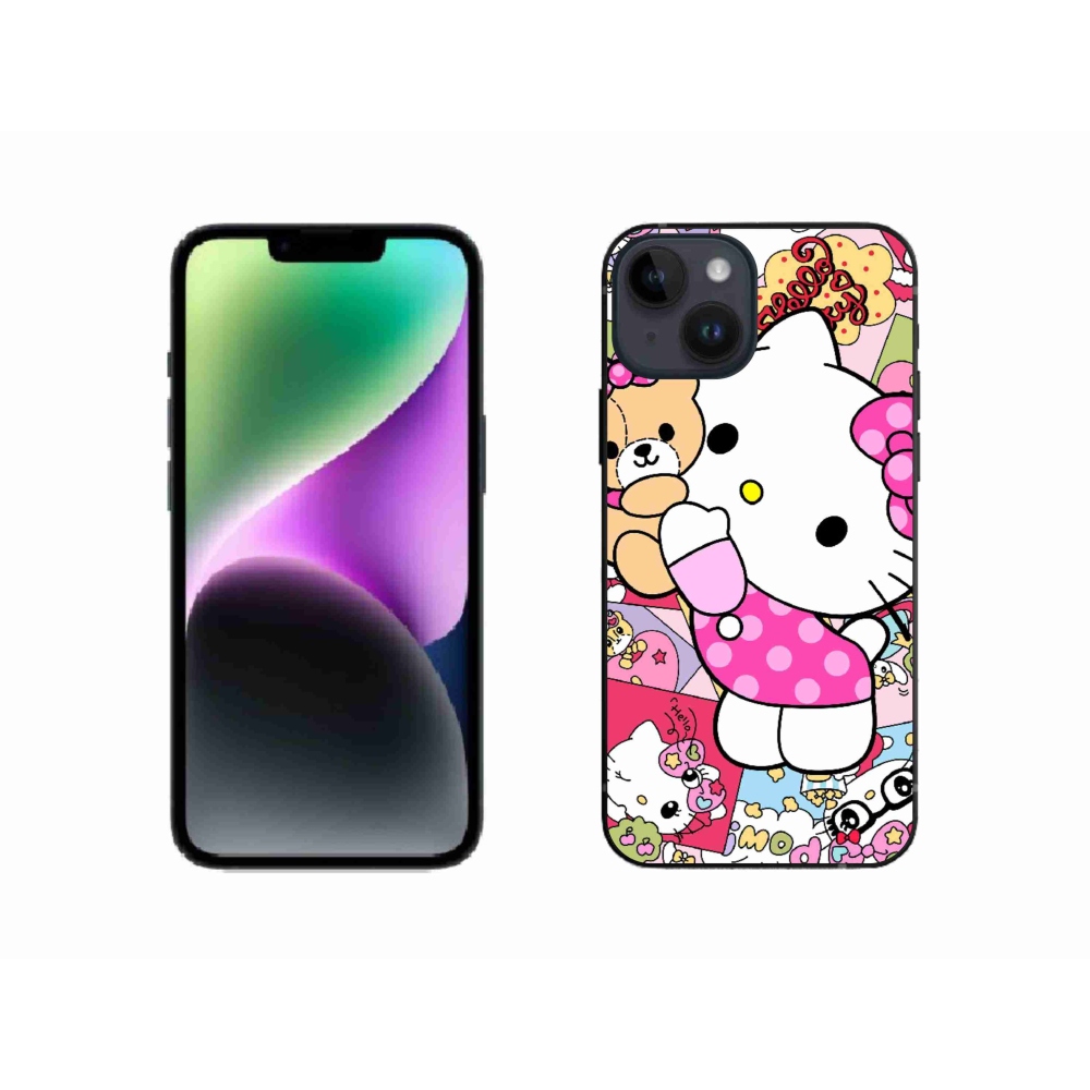 Gelový kryt mmCase na iPhone 14 - cute kitty