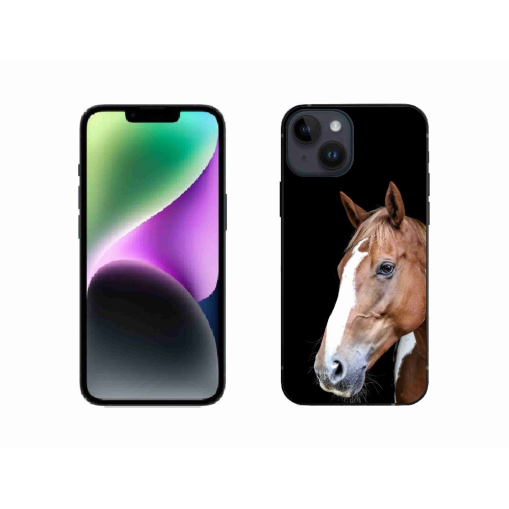 Gelový kryt mmCase na iPhone 14 - hnědý kůň 3