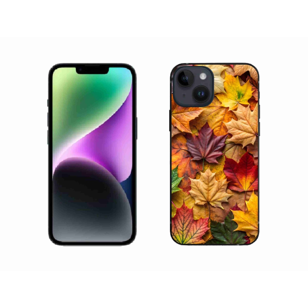 Gelový kryt mmCase na iPhone 14 - javorové listy 2