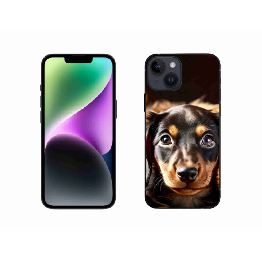 Gelový kryt mmCase na iPhone 14 - jezevčík