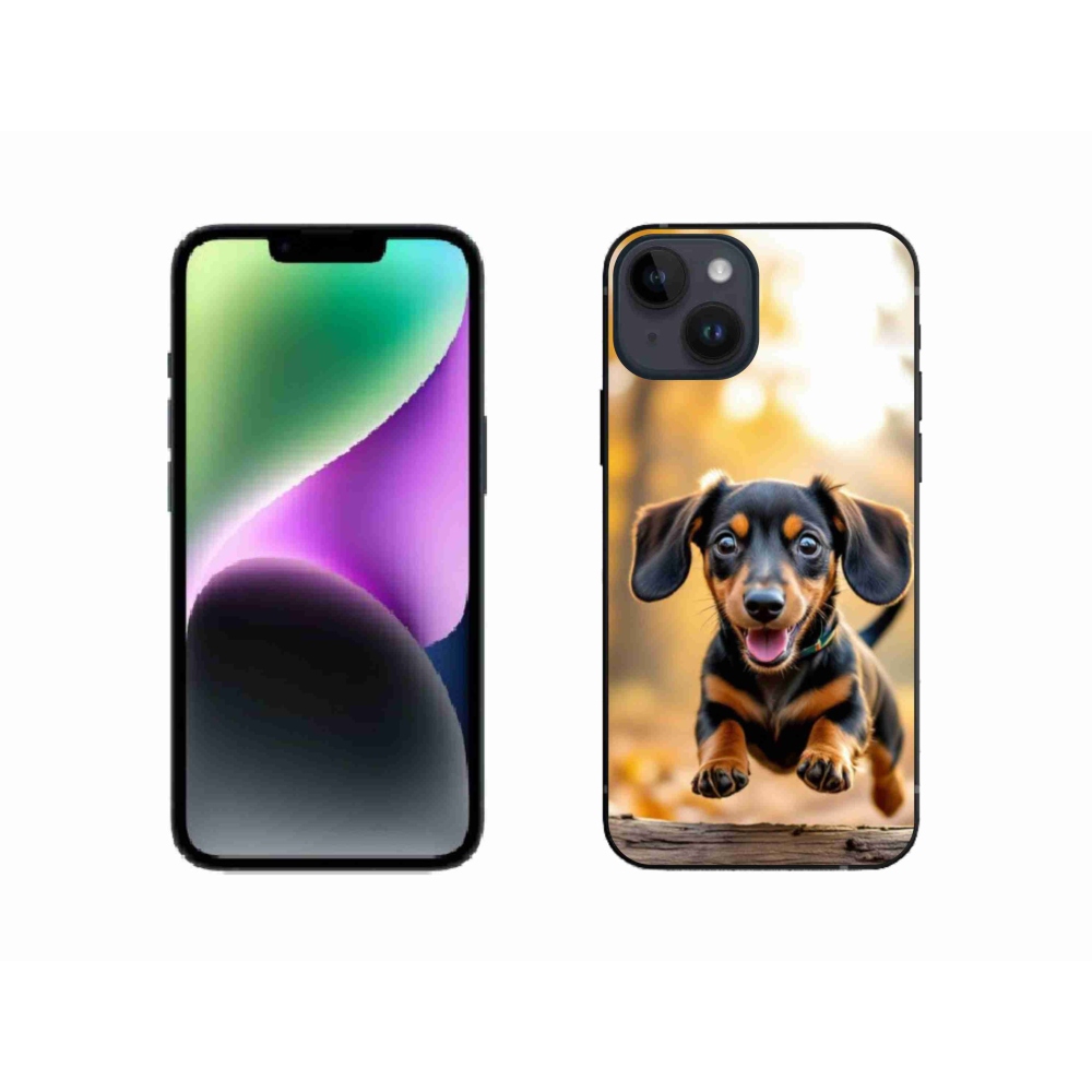 Gelový kryt mmCase na iPhone 14 - jezevčík 2