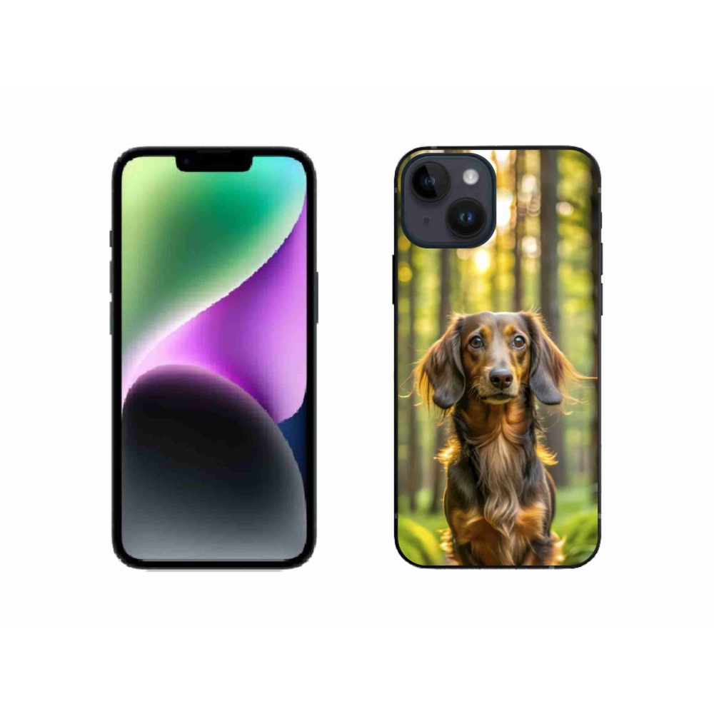 Gelový kryt mmCase na iPhone 14 - jezevčík 4