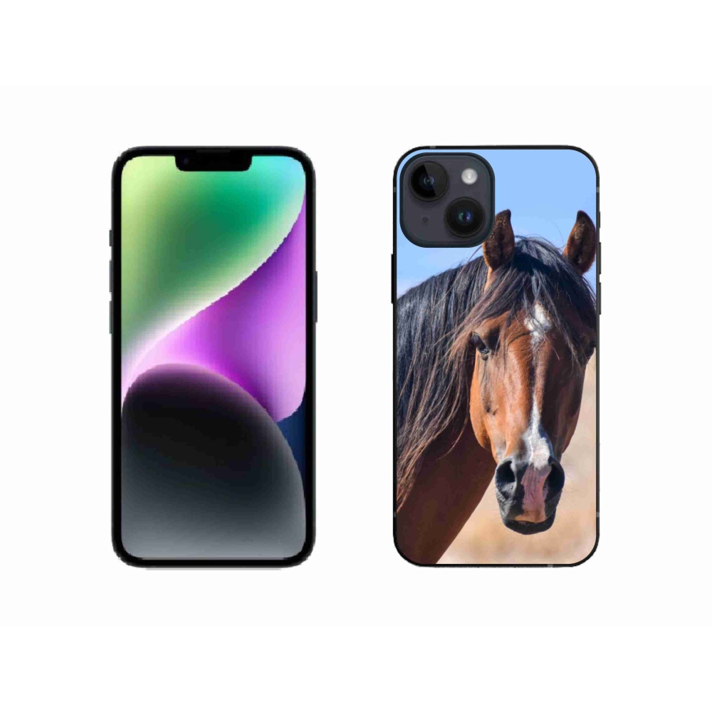 Gelový kryt mmCase na iPhone 14 - klidný kůň
