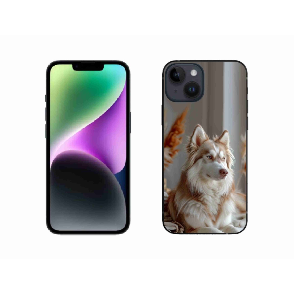 Gelový kryt mmCase na iPhone 14 - klidný sibiřský husky