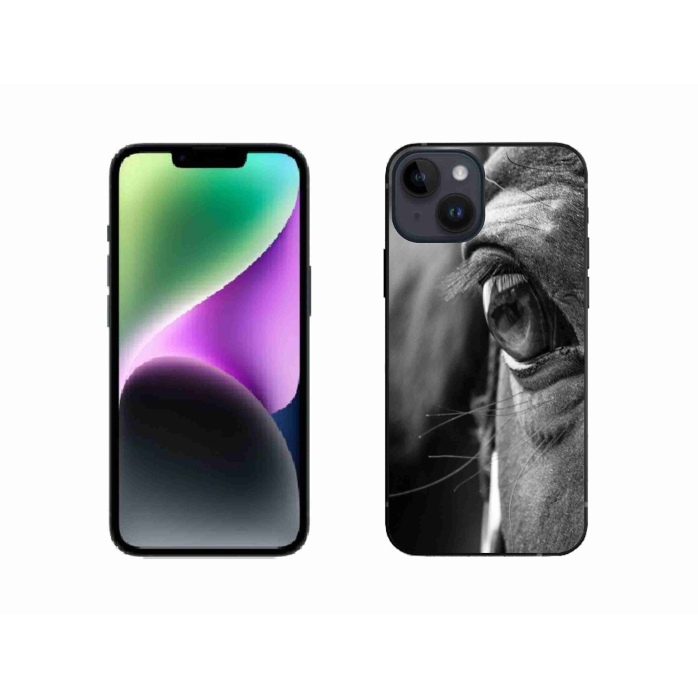 Gelový kryt mmCase na iPhone 14 - koňský pohled