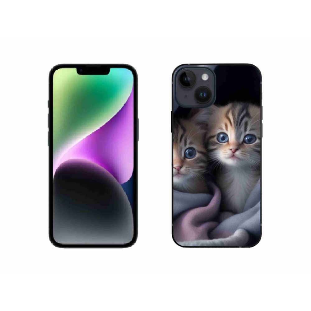 Gelový kryt mmCase na iPhone 14 - kočičí duo 2