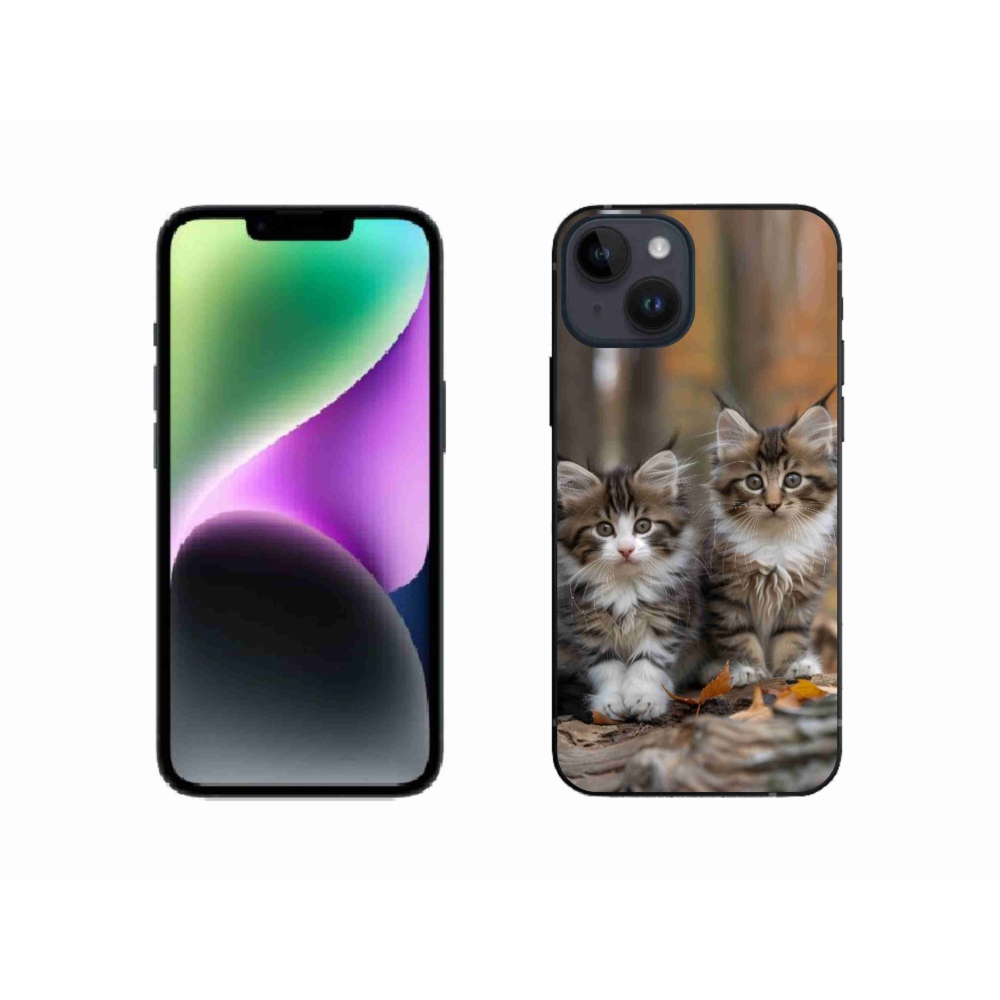 Gelový kryt mmCase na iPhone 14 - kočičí duo 3