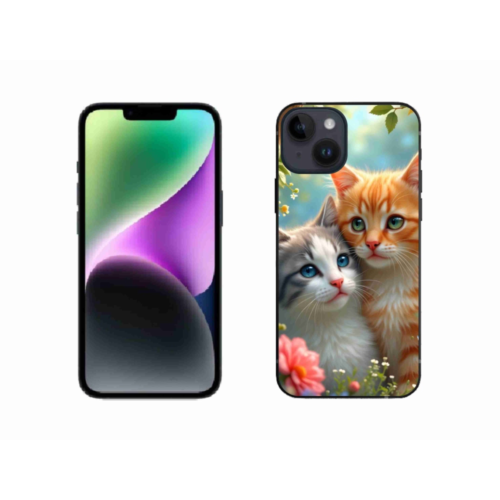 Gelový kryt mmCase na iPhone 14 - kočičí láska 2