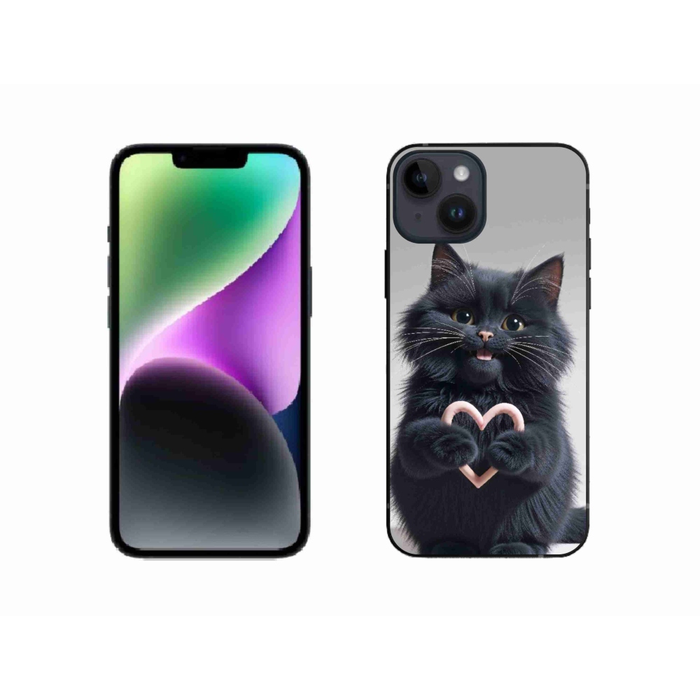 Gelový kryt mmCase na iPhone 14 - kočičí láska 3