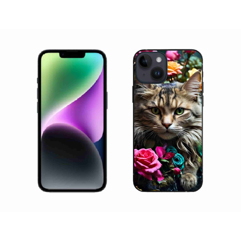 Gelový kryt mmCase na iPhone 14 - kočíčí pohled 2