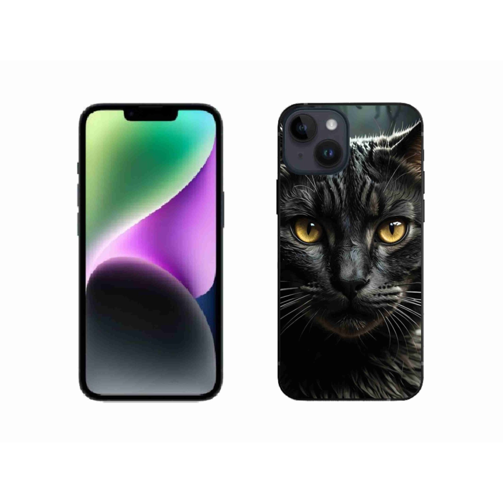 Gelový kryt mmCase na iPhone 14 - kočičí pohled 3