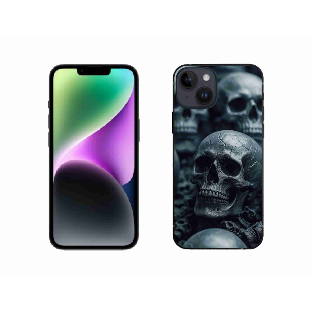 Gelový kryt mmCase na iPhone 14 - lebka 2