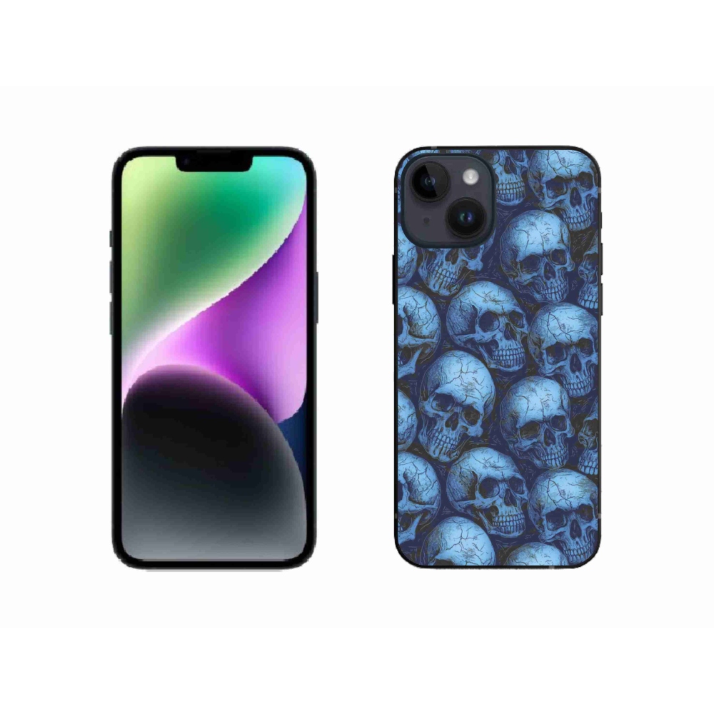 Gelový kryt mmCase na iPhone 14 - lebky