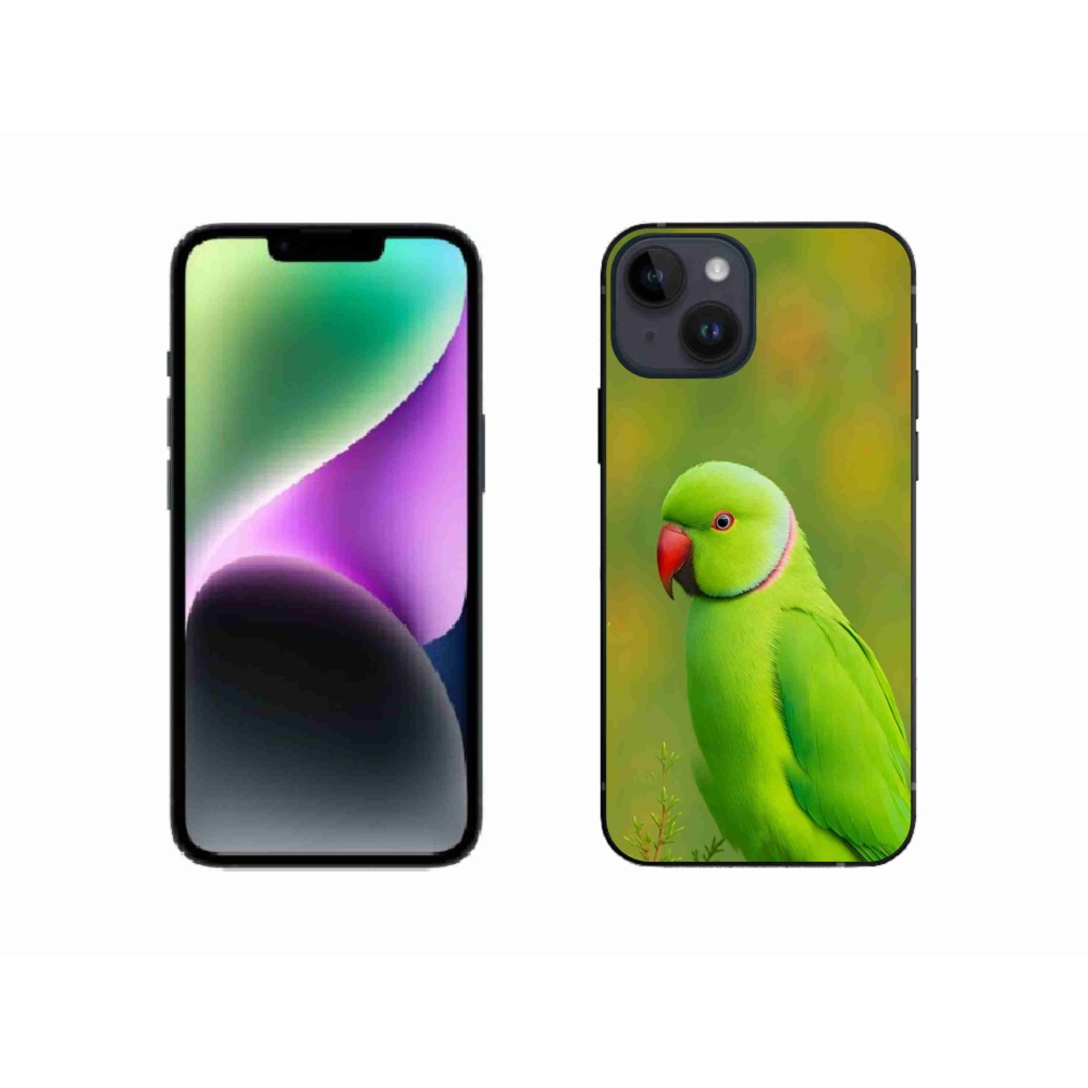 Gelový kryt mmCase na iPhone 14 - papoušek alexandr 2