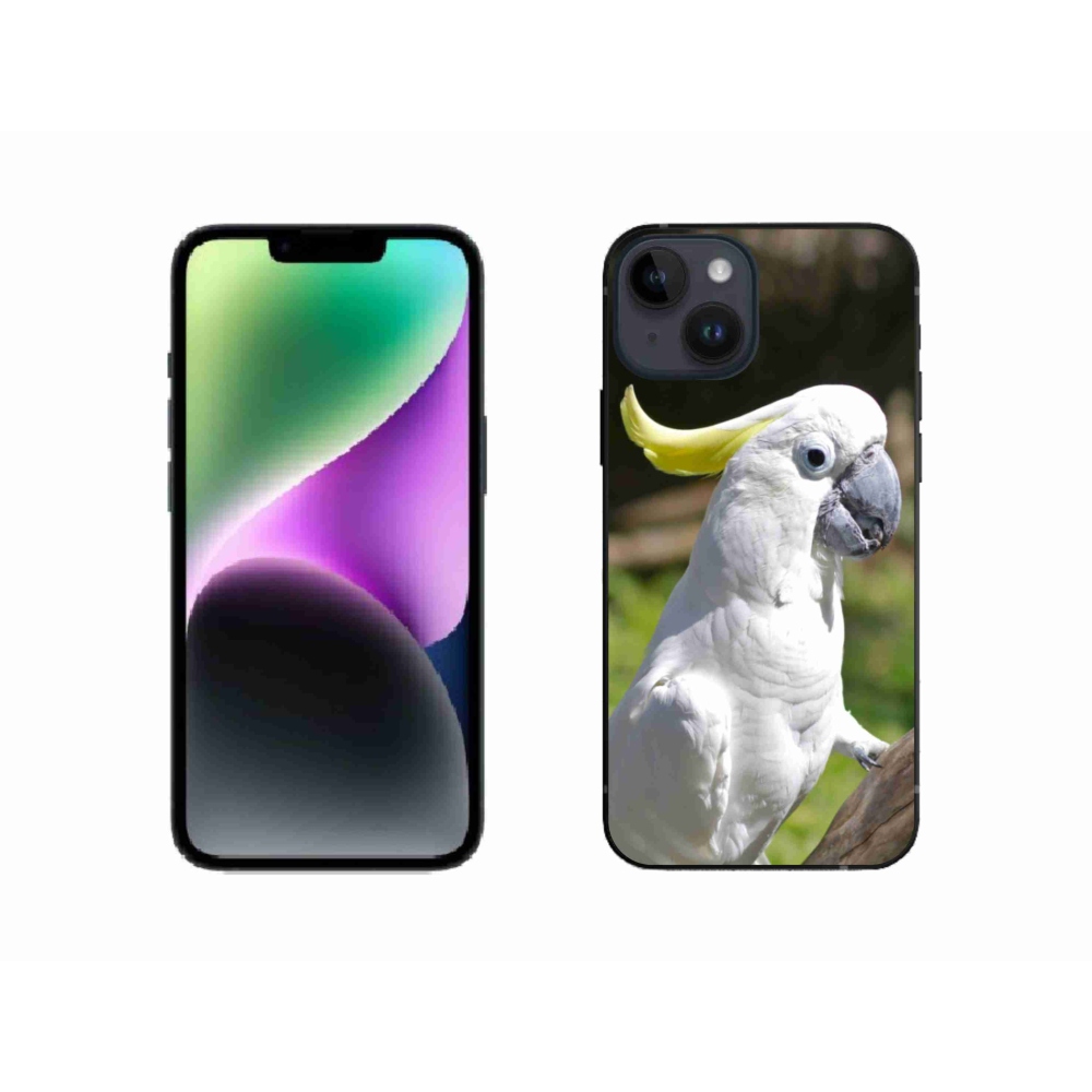 Gelový kryt mmCase na iPhone 14 - papoušek kakadu 2