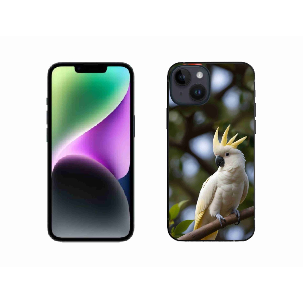 Gelový kryt mmCase na iPhone 14 - papoušek kakadu 3