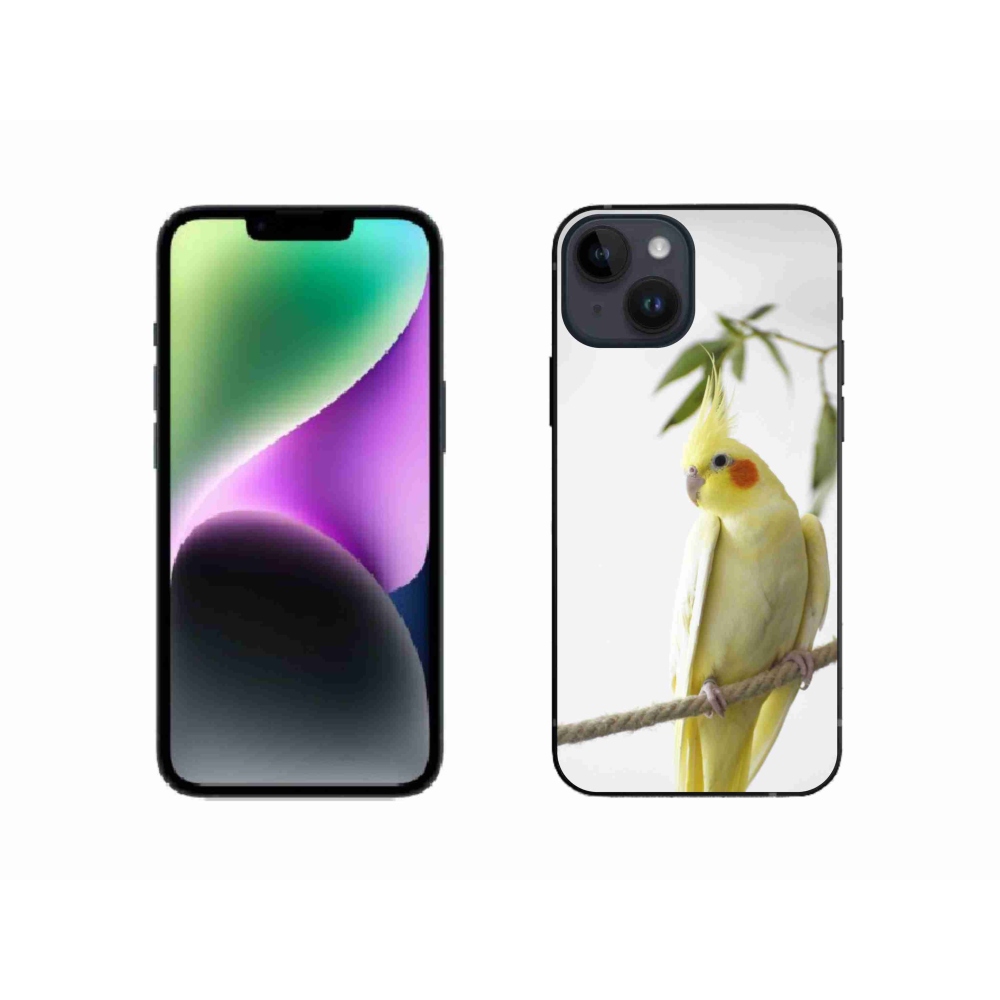 Gelový kryt mmCase na iPhone 14 - papoušek korela chocholatá