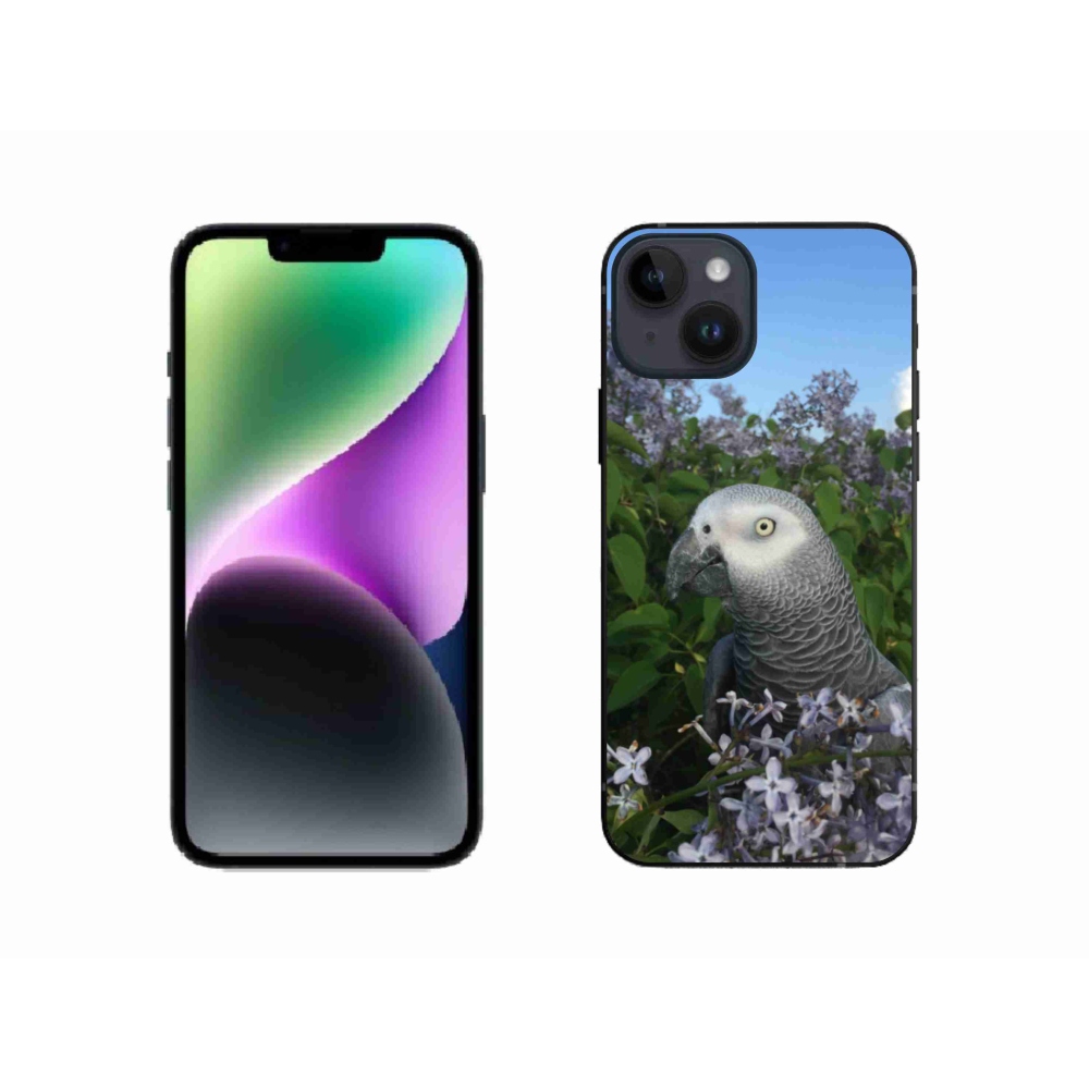 Gelový kryt mmCase na iPhone 14 - papoušek žako