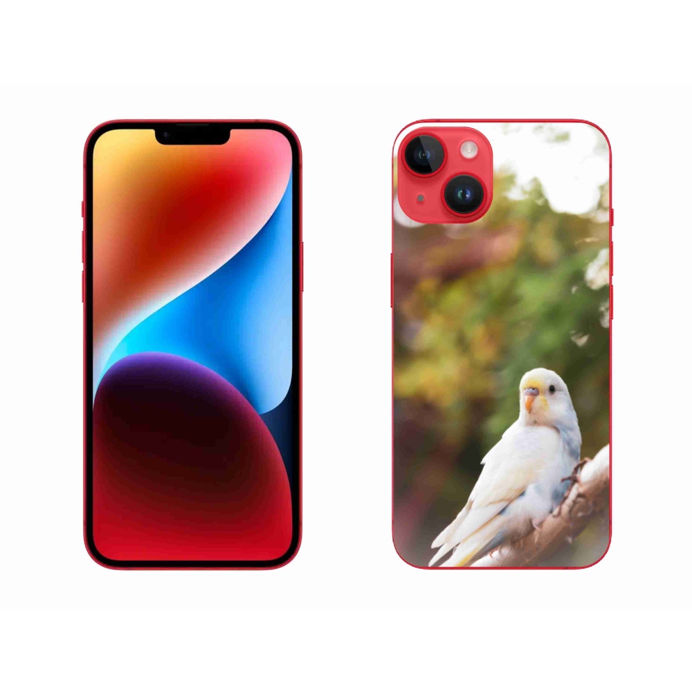 Gelový kryt mmCase na iPhone 14 Plus - andulka bílá