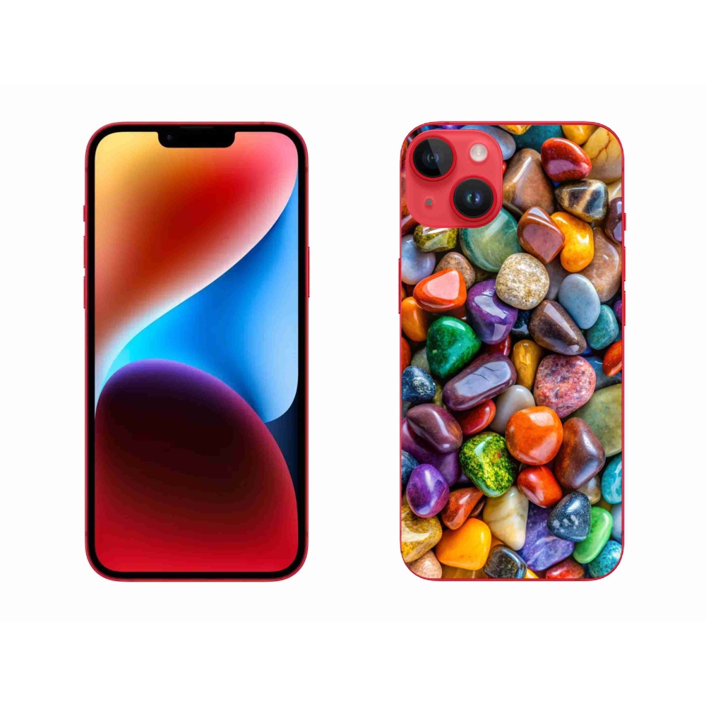 Gelový kryt mmCase na iPhone 14 Plus - barevné kamínky