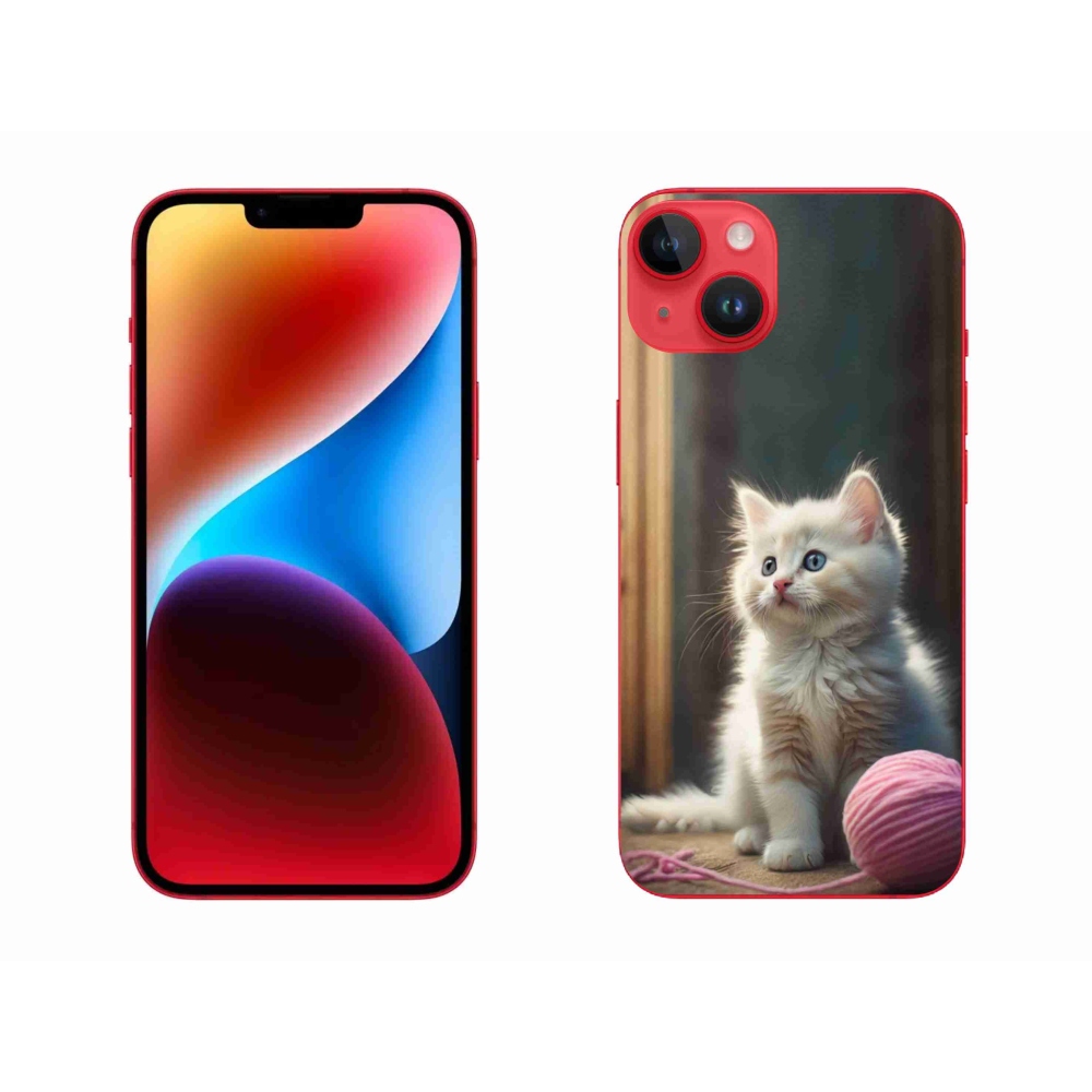 Gelový kryt mmCase na iPhone 14 Plus - bílé kotě 2