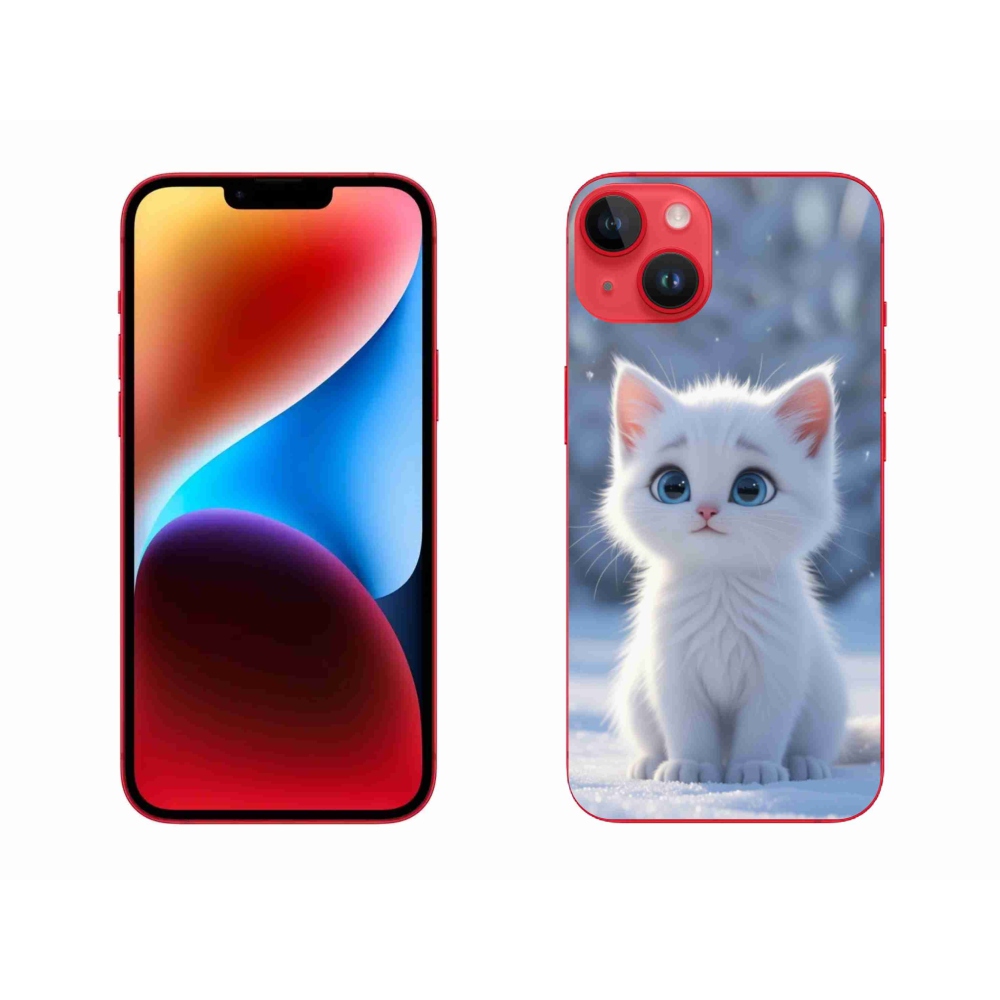 Gelový kryt mmCase na iPhone 14 Plus - bílé kotě 3