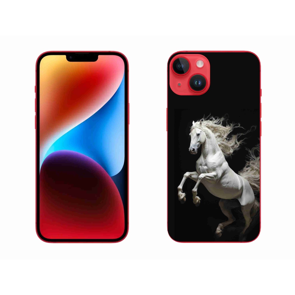 Gelový kryt mmCase na iPhone 14 Plus - bílý kůň 4