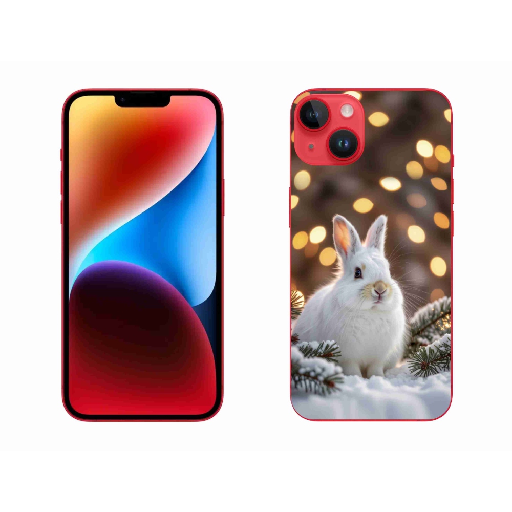 Gelový kryt mmCase na iPhone 14 Plus - bílý zajíc