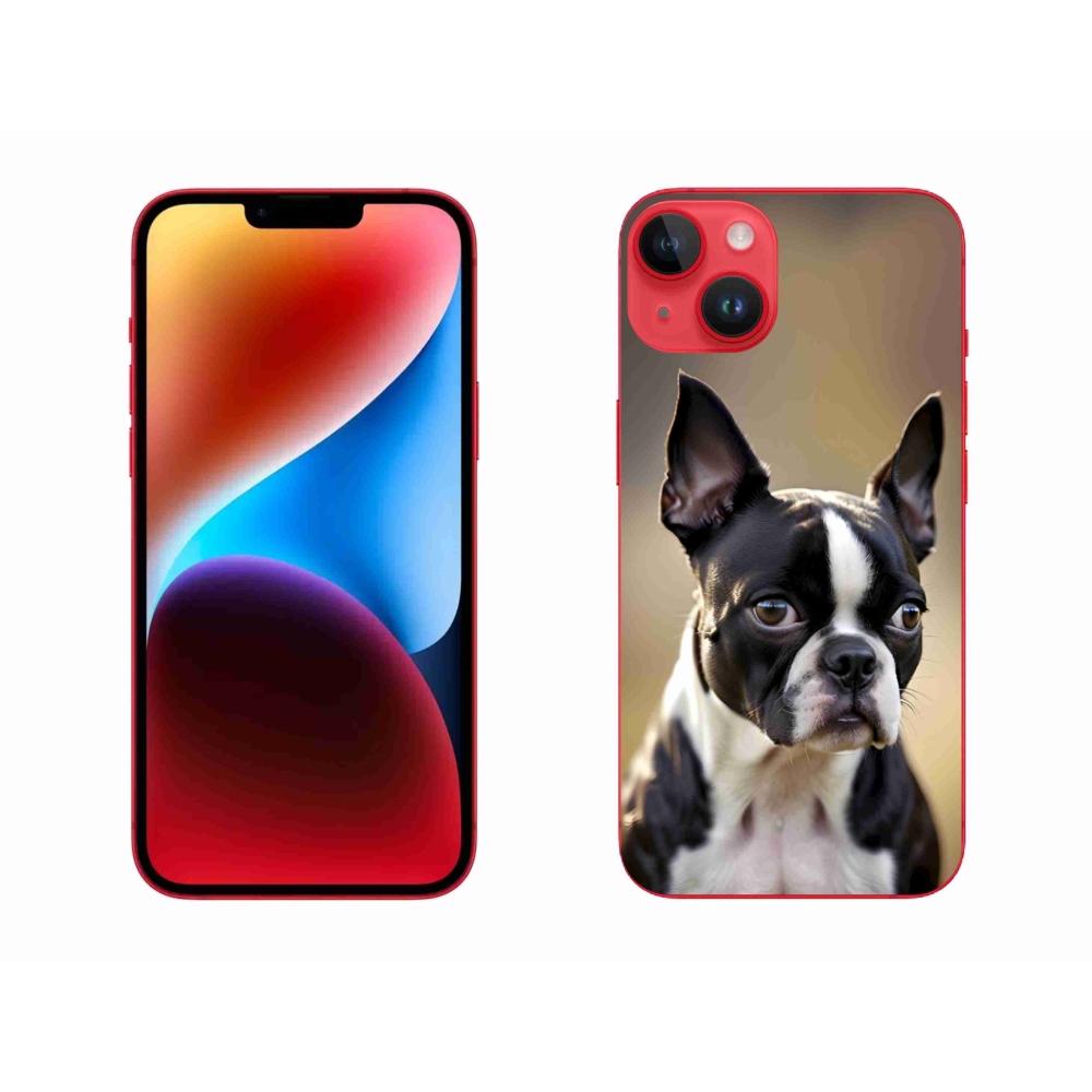 Gelový kryt mmCase na iPhone 14 Plus - bostonský teriér