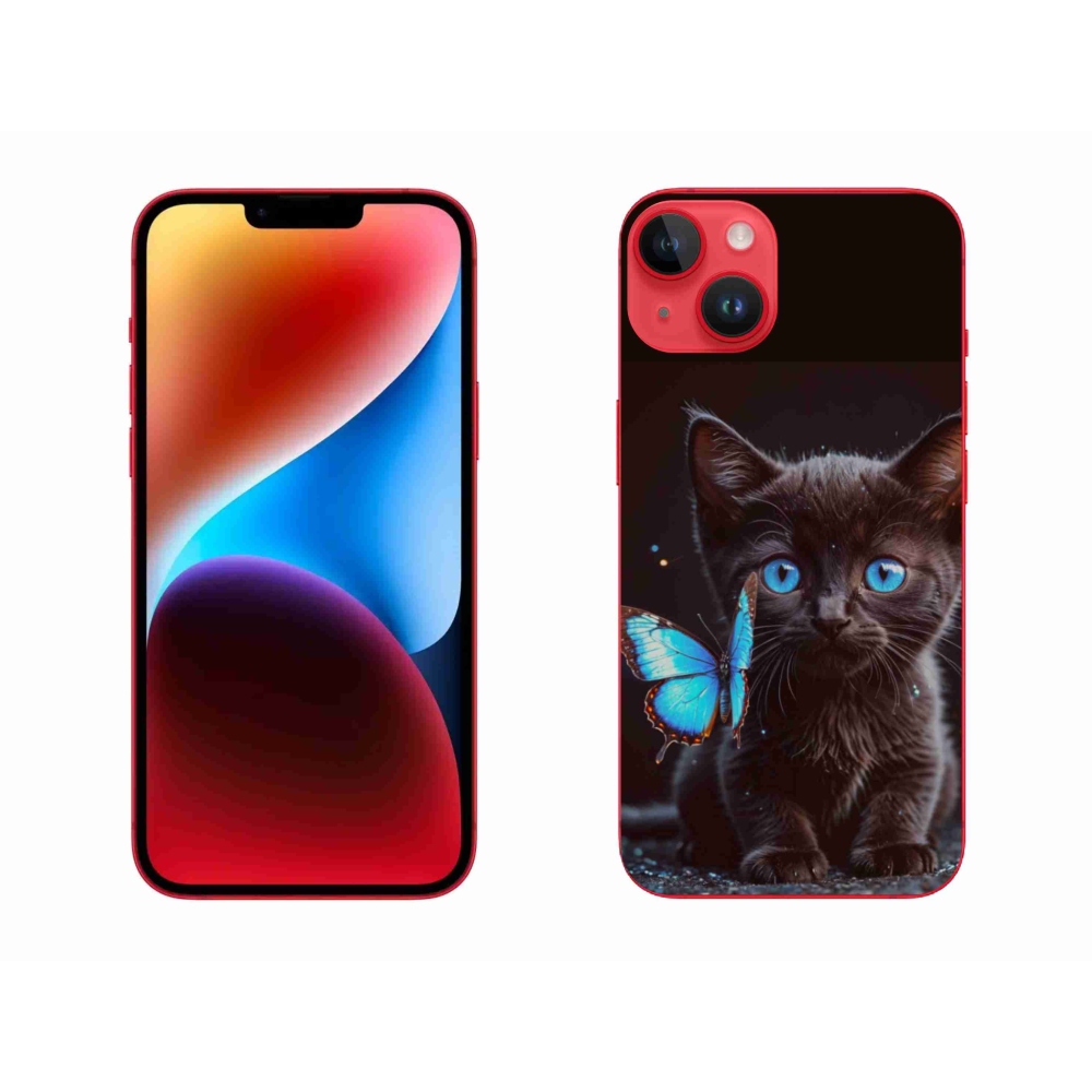 Gelový kryt mmCase na iPhone 14 Plus - černé kotě 3